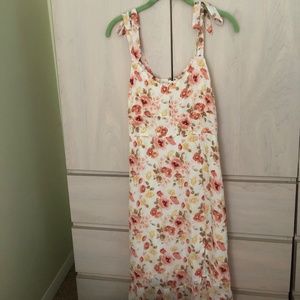 Sale! New Abercrombie & Fitch White Floral Sleeveless Tie Strap Dress